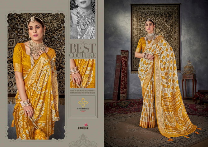 Smart look Vol 12 Shubh Shree Velvet Tusser Silk Designer Sarees Wholesale Online